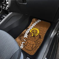 Vanuatu Coconut Crab Car Mats Ni-Van Tropical Leaves With Sand Drawing Art LT14 - Polynesian Pride