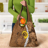 Vanuatu Coconut Crab Grocery Bag Ni-Van Tropical Leaves With Sand Drawing Art LT14 - Polynesian Pride