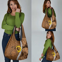 Vanuatu Coconut Crab Grocery Bag Ni-Van Tropical Leaves With Sand Drawing Art LT14 - Polynesian Pride