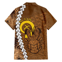Vanuatu Coconut Crab Hawaiian Shirt Ni-Van Tropical Leaves With Sand Drawing Art LT14 - Polynesian Pride