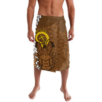 Vanuatu Coconut Crab Lavalava Ni-Van Tropical Leaves With Sand Drawing Art LT14 Brown - Polynesian Pride