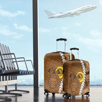 Vanuatu Coconut Crab Luggage Cover Ni-Van Tropical Leaves With Sand Drawing Art