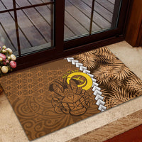 Vanuatu Coconut Crab Rubber Doormat Ni-Van Tropical Leaves With Sand Drawing Art LT14 - Polynesian Pride