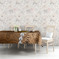 Vanuatu Coconut Crab Tablecloth Ni-Van Tropical Leaves With Sand Drawing Art LT14 - Polynesian Pride