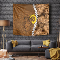 Vanuatu Coconut Crab Tapestry Ni-Van Tropical Leaves With Sand Drawing Art