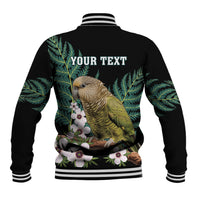 Personalised New Zealand Kakapo Baseball Jacket Aotearoa Fern With Manuka LT14 - Polynesian Pride