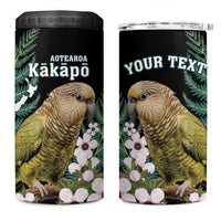 Personalised New Zealand Kakapo 4 in 1 Can Cooler Tumbler Aotearoa Fern With Manuka