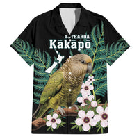 Personalised New Zealand Kakapo Hawaiian Shirt Aotearoa Fern With Manuka LT14 Black - Polynesian Pride