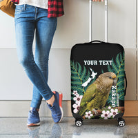 Personalised New Zealand Kakapo Luggage Cover Aotearoa Fern With Manuka
