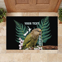 Personalised New Zealand Kakapo Rubber Doormat Aotearoa Fern With Manuka LT14 - Polynesian Pride