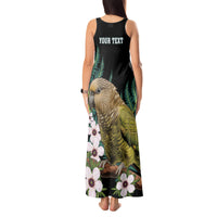 Personalised New Zealand Kakapo Tank Maxi Dress Aotearoa Fern With Manuka LT14 - Polynesian Pride