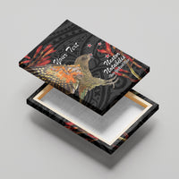 Personalised New Zealand Kea Canvas Wall Art Nestor Notabilis With Harakeke Maori Pattern LT14 - Polynesian Pride