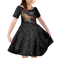 Personalised New Zealand Kea Family Matching Mermaid Dress and Hawaiian Shirt Nestor Notabilis With Harakeke Maori Pattern