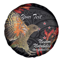Personalised New Zealand Kea Spare Tire Cover Nestor Notabilis With Harakeke Maori Pattern LT14 - Polynesian Pride