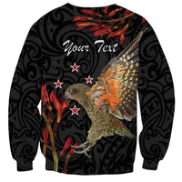 Personalised New Zealand Kea Sweatshirt Nestor Notabilis With Harakeke Maori Pattern LT14 - Polynesian Pride