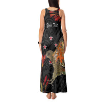 Personalised New Zealand Kea Tank Maxi Dress Nestor Notabilis With Harakeke Maori Pattern LT14 - Polynesian Pride