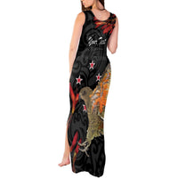Personalised New Zealand Kea Tank Maxi Dress Nestor Notabilis With Harakeke Maori Pattern LT14 - Polynesian Pride