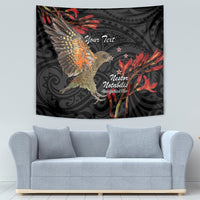 Personalised New Zealand Kea Tapestry Nestor Notabilis With Harakeke Maori Pattern