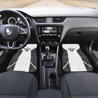 Custom Fiji Tapa Rugby Car Mats Flying Fijian Black And White Version