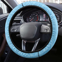 Fiji Tapa Rugby Steering Wheel Cover Flying Fijian Blue And White Version