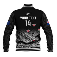 Personalised Aotearoa Football Baseball Jacket Go New Zealand Maori Fern Pattern LT14 - Polynesian Pride