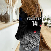Personalised Aotearoa Football Women Casual Shirt Go New Zealand Maori Fern Pattern LT14 - Polynesian Pride
