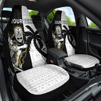 Custom Fiji And New Zealand Rugby Car Seat Cover Aotearoa Silver Fern Mix Fijian Tapa Pattern
