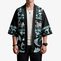 Kia Ora New Zealand Kimono Aotearoa Proud Maori Paua Shell Silver Fern - Polynesian Pride