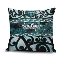 Kia Ora New Zealand Pillow Cover Aotearoa Proud Maori Paua Shell Silver Fern - Polynesian Pride