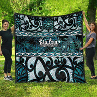 Kia Ora New Zealand Quilt Aotearoa Proud Maori Paua Shell Silver Fern - Polynesian Pride