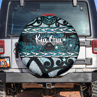 Kia Ora New Zealand Spare Tire Cover Aotearoa Proud Maori Paua Shell Silver Fern - Polynesian Pride
