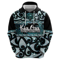 Kia Ora New Zealand Zip Hoodie Aotearoa Proud Maori Paua Shell Silver Fern - Polynesian Pride