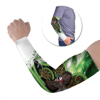 Piwakawaka New Zealand Christmas In July Arm Sleeves NZ Aroha Koru Fern Marble Vibes
