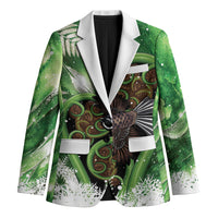 Piwakawaka New Zealand Christmas In July Blazer NZ Aroha Koru Fern Marble Vibes