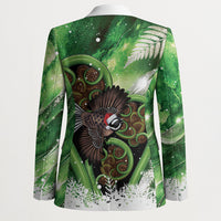Piwakawaka New Zealand Christmas In July Blazer NZ Aroha Koru Fern Marble Vibes