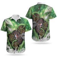Piwakawaka New Zealand Christmas In July Couples Matching Short Sleeve Bodycon Dress and Hawaiian Shirt NZ Aroha Koru Fern Marble Vibes LT14 - Polynesian Pride