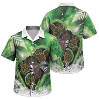 Piwakawaka New Zealand Christmas In July Family Matching Long Sleeve Bodycon Dress and Hawaiian Shirt NZ Aroha Koru Fern Marble Vibes LT14 Son's Shirt Green - Polynesian Pride