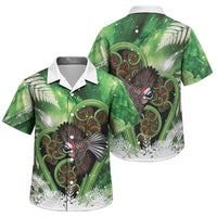 Piwakawaka New Zealand Christmas In July Family Matching Puletasi and Hawaiian Shirt NZ Aroha Koru Fern Marble Vibes LT14 Son's Shirt Green - Polynesian Pride
