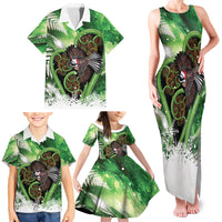 Piwakawaka New Zealand Christmas In July Family Matching Tank Maxi Dress and Hawaiian Shirt NZ Aroha Koru Fern Marble Vibes LT14 - Polynesian Pride