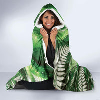 Piwakawaka New Zealand Christmas In July Hooded Blanket NZ Aroha Koru Fern Marble Vibes