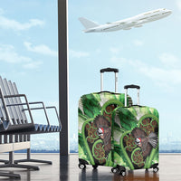Piwakawaka New Zealand Christmas In July Luggage Cover NZ Aroha Koru Fern Marble Vibes