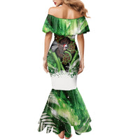 Piwakawaka New Zealand Christmas In July Mermaid Dress NZ Aroha Koru Fern Marble Vibes LT14 - Polynesian Pride