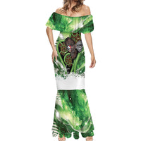Piwakawaka New Zealand Christmas In July Mermaid Dress NZ Aroha Koru Fern Marble Vibes