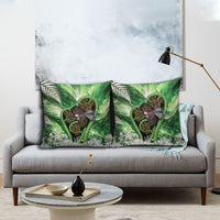 Piwakawaka New Zealand Christmas In July Pillow Cover NZ Aroha Koru Fern Marble Vibes