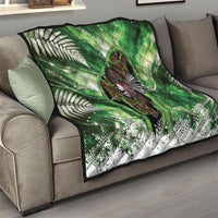 Piwakawaka New Zealand Christmas In July Quilt NZ Aroha Koru Fern Marble Vibes