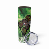 Piwakawaka New Zealand Christmas In July Skinny Tumbler NZ Aroha Koru Fern Marble Vibes