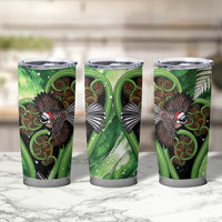 Piwakawaka New Zealand Christmas In July Tumbler Cup NZ Aroha Koru Fern Marble Vibes