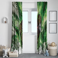 Piwakawaka New Zealand Christmas In July Window Curtain NZ Aroha Koru Fern Marble Vibes
