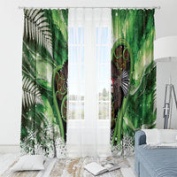Piwakawaka New Zealand Christmas In July Window Curtain NZ Aroha Koru Fern Marble Vibes