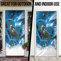 Tui Bird New Zealand Christmas In July Door Cover NZ Aroha Koru Fern Marble Vibes